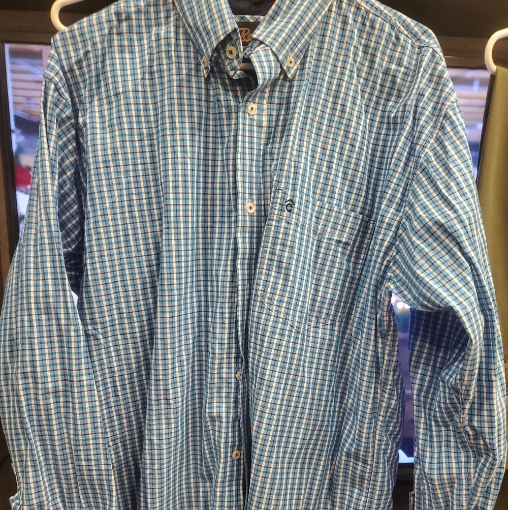 Men's Cavender's Blue Checkered Men's Shirt